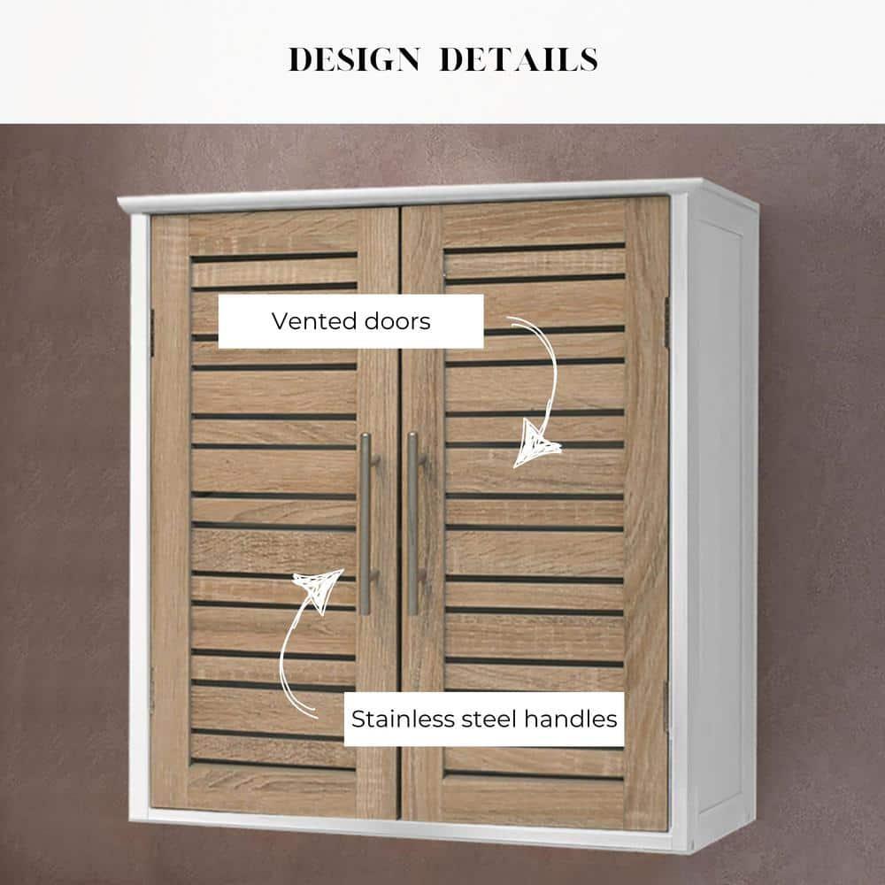 Evideco Stockholm 20.5" W x 21.7" H x 8.7 D Wall Mounted Bathroom Cabinet Oak Color & Reviews | Wayfair