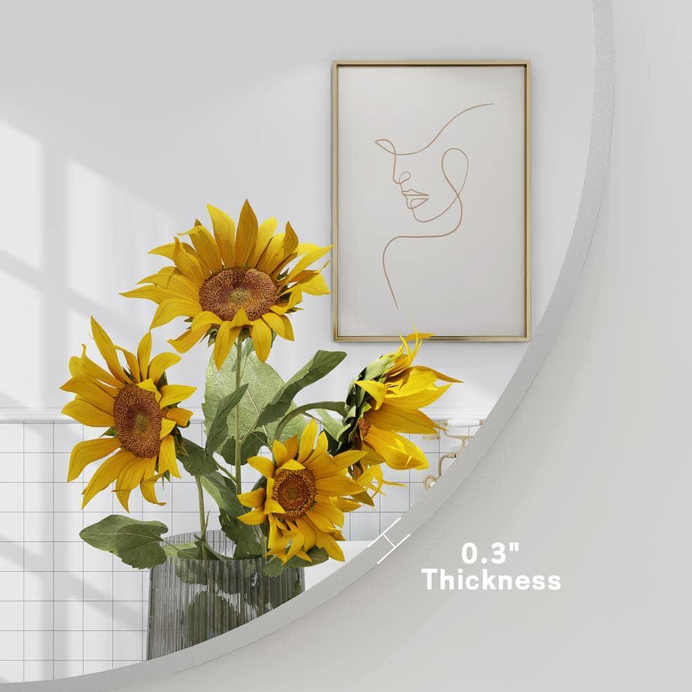 Amara Round High Quality Aluminum Alloy Framed French Cleat Mounted Wall Decor Bathroom Vanity Mirror with 5-Year Warranty