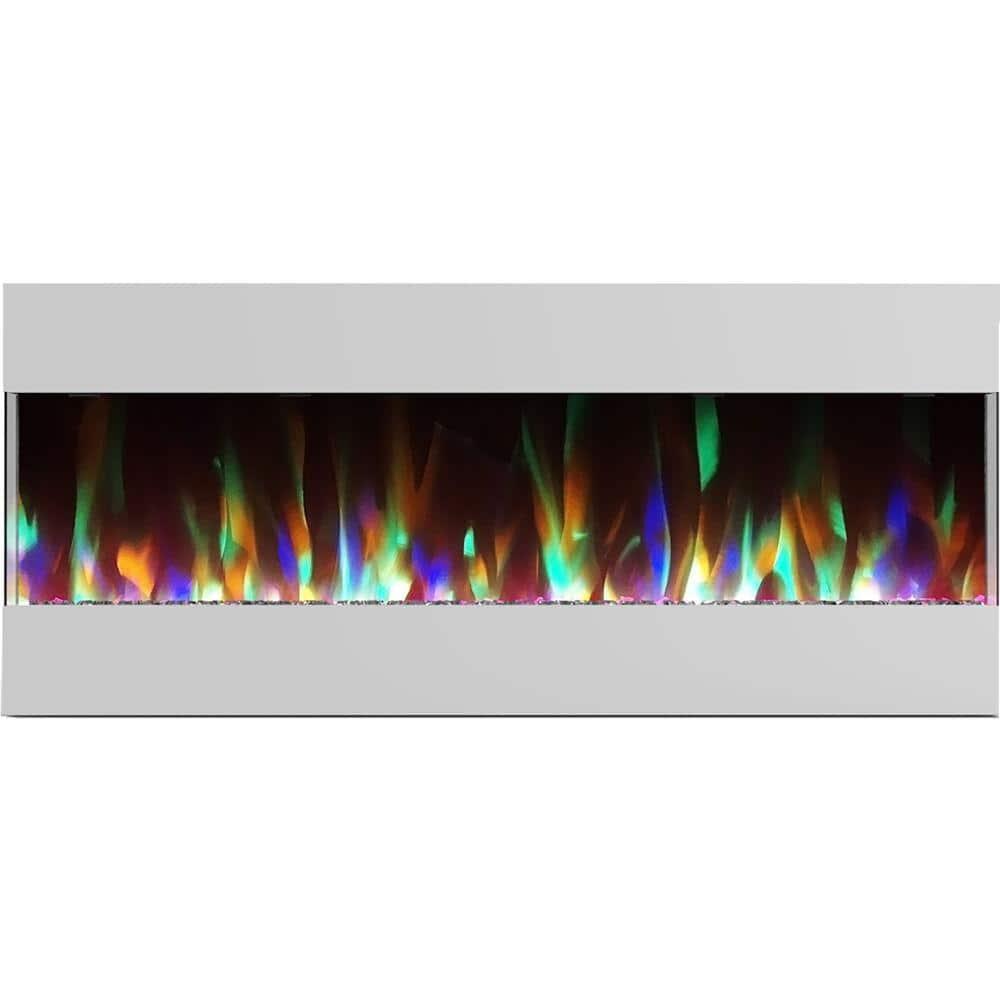 Cambridge Cambridge Recessed Wall Mounted Electric Fireplace with Crystal Rock Display