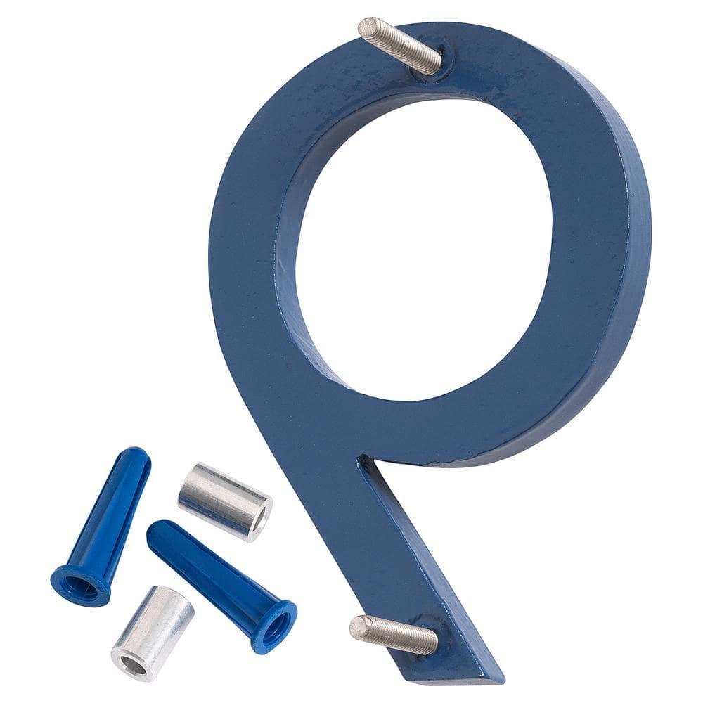 Montague Metal Products MHN-04-F-SB1-9 Solid Brushed Aluminum Modern Floating Address House Numbers, 4", Powder Coated Sea Blue