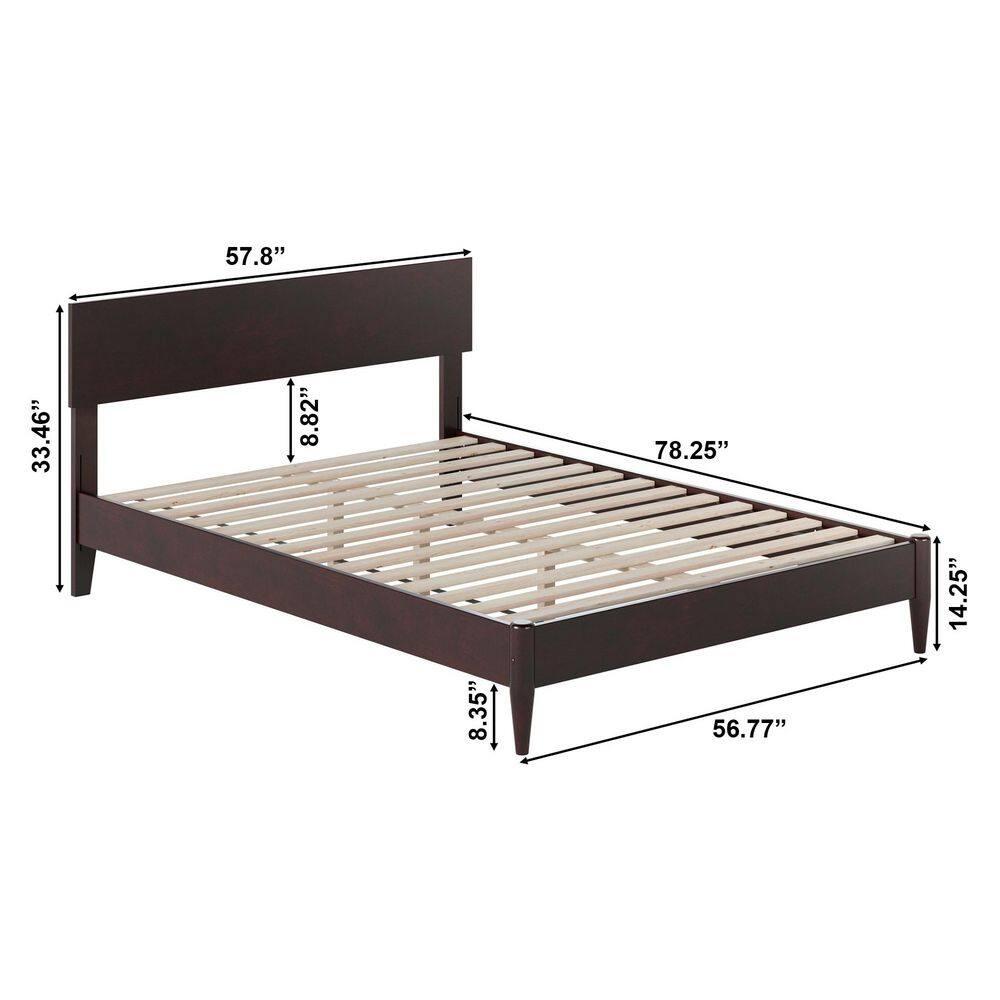 AFI Aria Full Modern Solid Wood Low Profile Platform Bed, Espresso