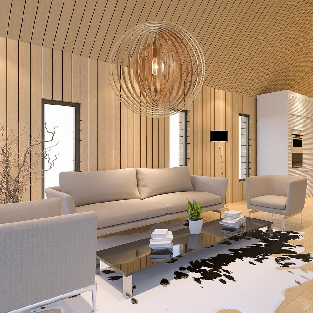 31873-017-Eurofase Lighting-Abruzzo - One Light Medium Pendant-Wood Finish