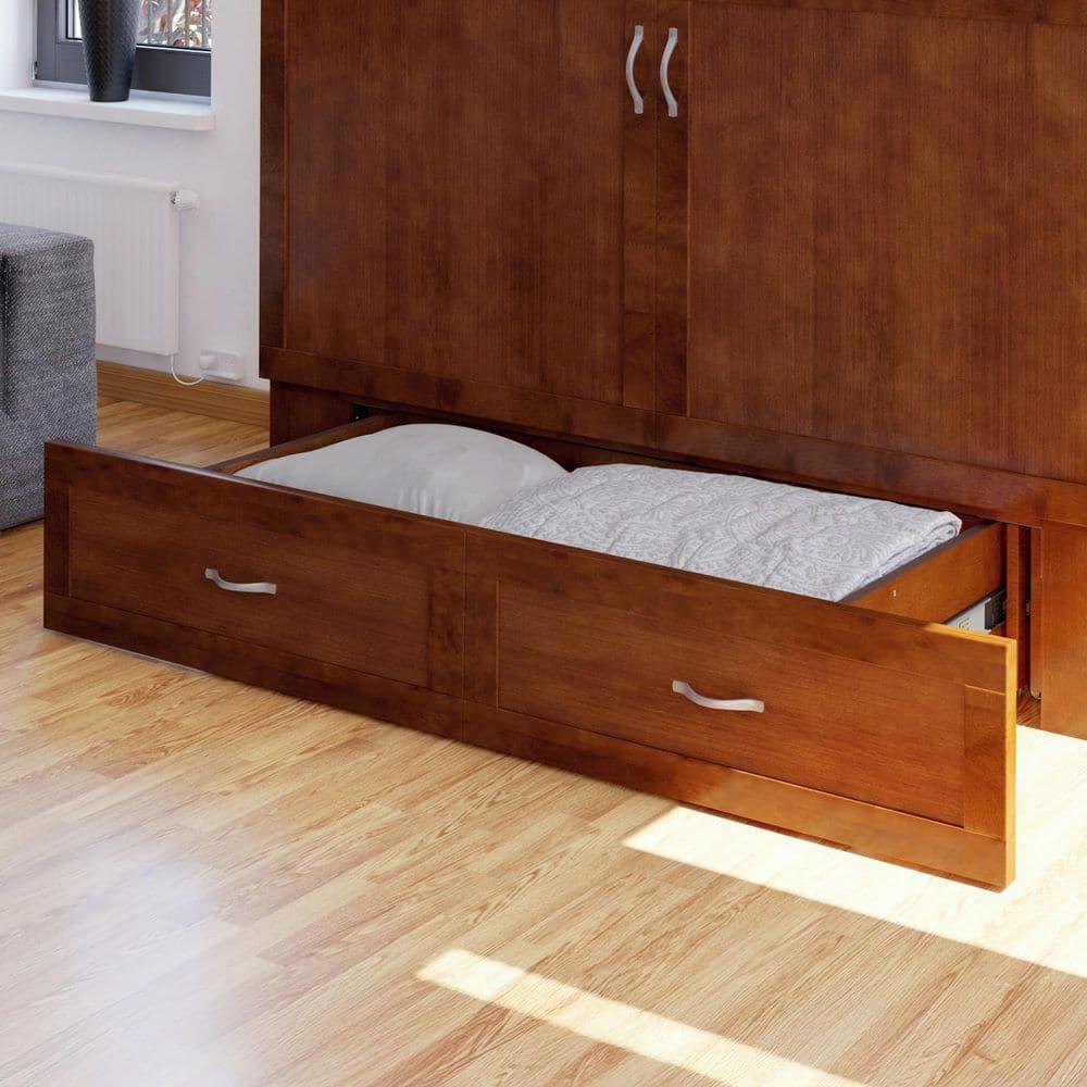 Queen Hamilton Murphy Bed Chest with Folding Mattress - AFI: USB Turbo Charger, Storage