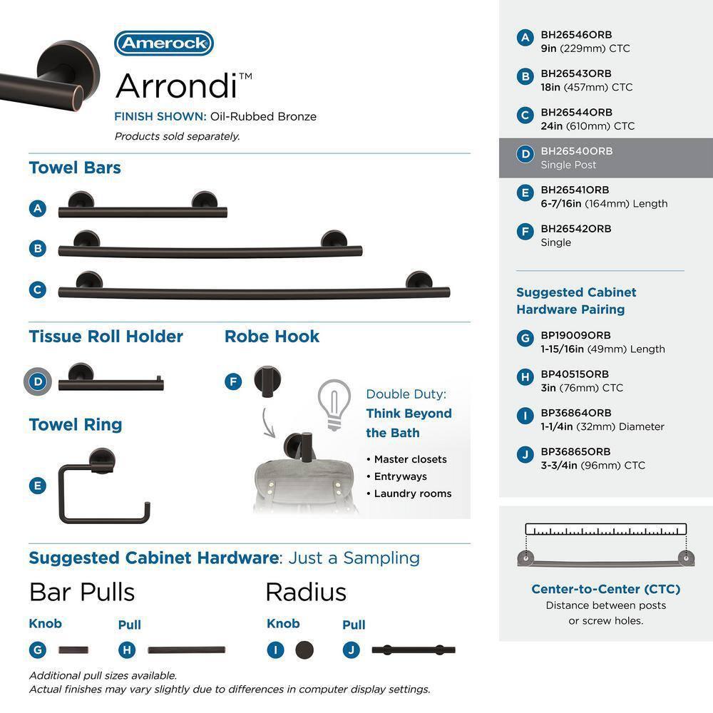 Amerock Arrondi Oil-Rubbed Bronze Single Post Toilet Paper Holder