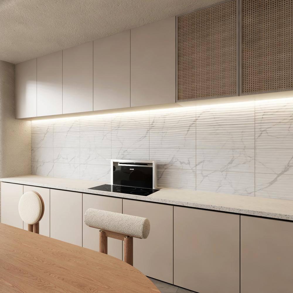 10" x 23.5" Ceramic Marble Look Subway Wall & Floor Tile