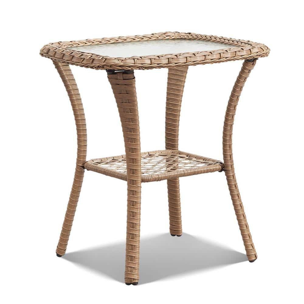 Carolina Square Glass Outdoor Side Table