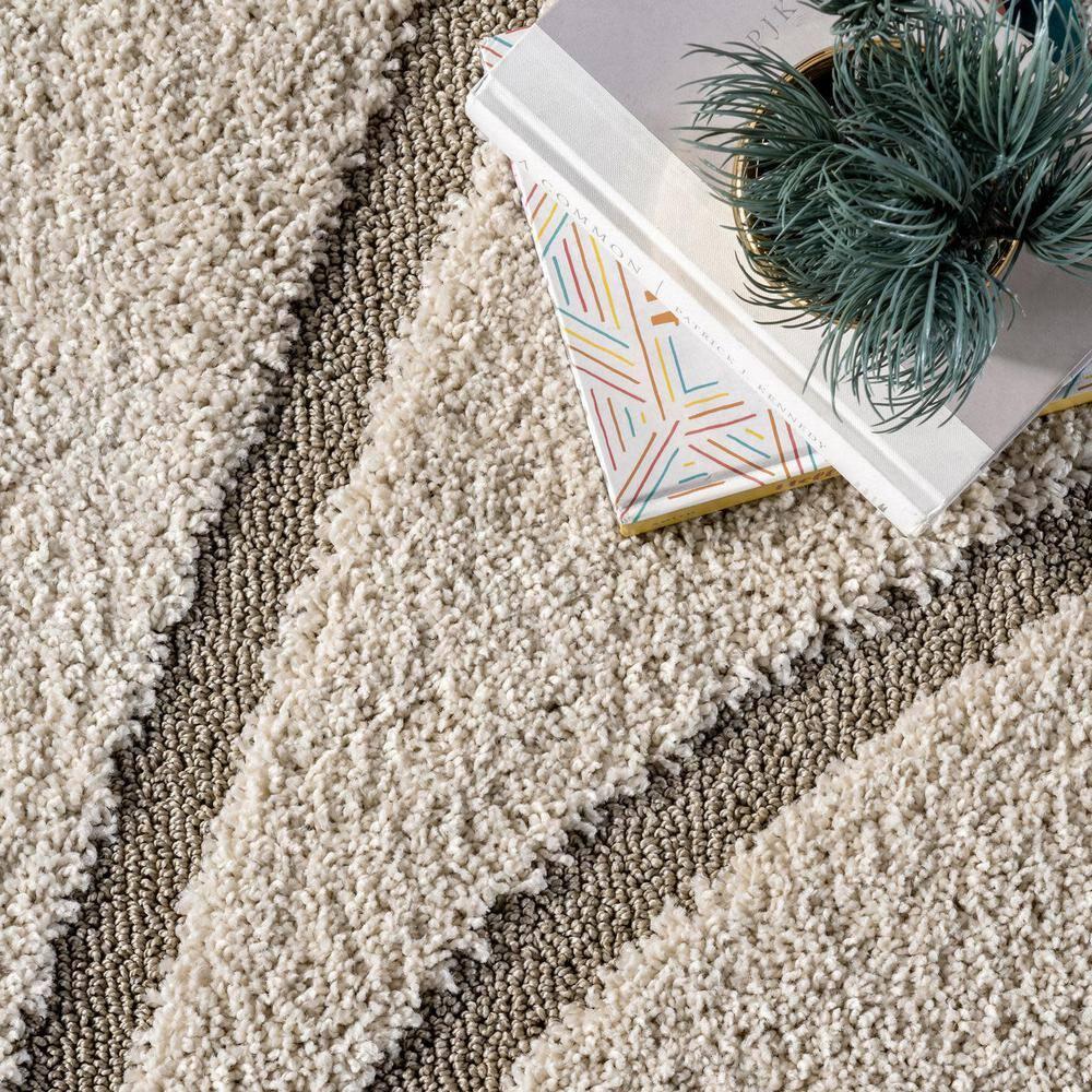 nuLOOM Carolyn Modern Shag Area Rug, 9' 2" x 12', Cream