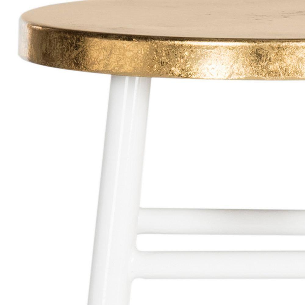 Emery Dipped Gold Leaf Counter Stool - FOX3231 - White/Gold - Safavieh Couture
