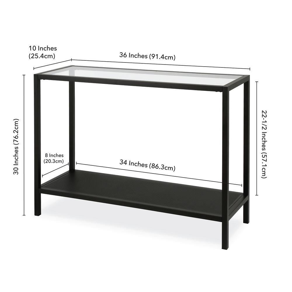 Evelyn&Zoe Rigan 36" Wide Rectangular Console Table, Blackened Bronze