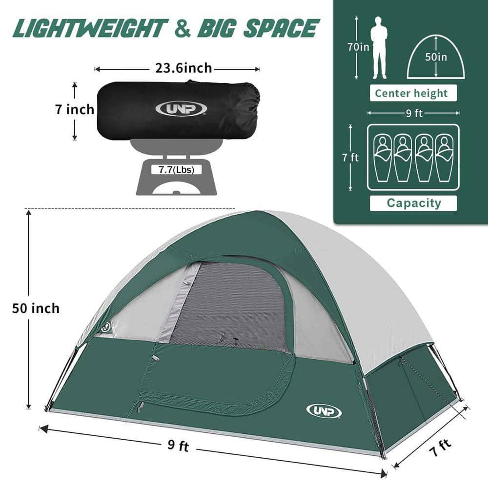 Camping Tent 4 Person, Waterproof Windproof Tent with Rainfly Easy Set up-Portable Dome Tents for Camping