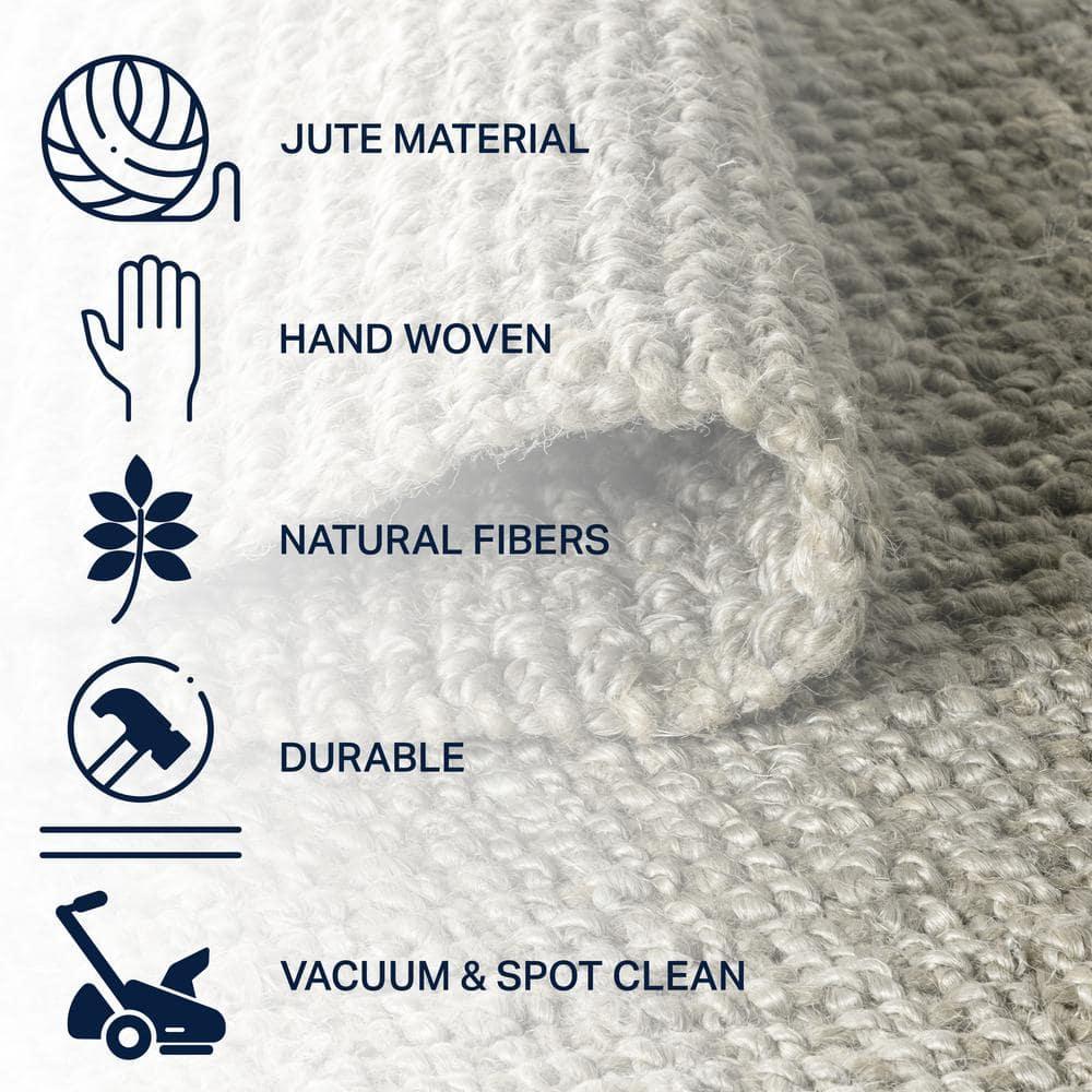 3'x5' Pata Hand Woven Chunky Jute Area Rug, Gray - JONATHAN Y