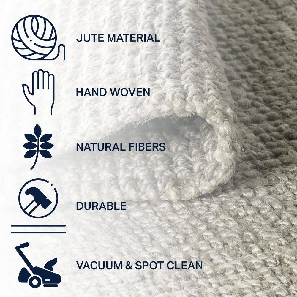 5'x8' Pata Hand Woven Chunky Jute Area Rug, Gray - JONATHAN Y