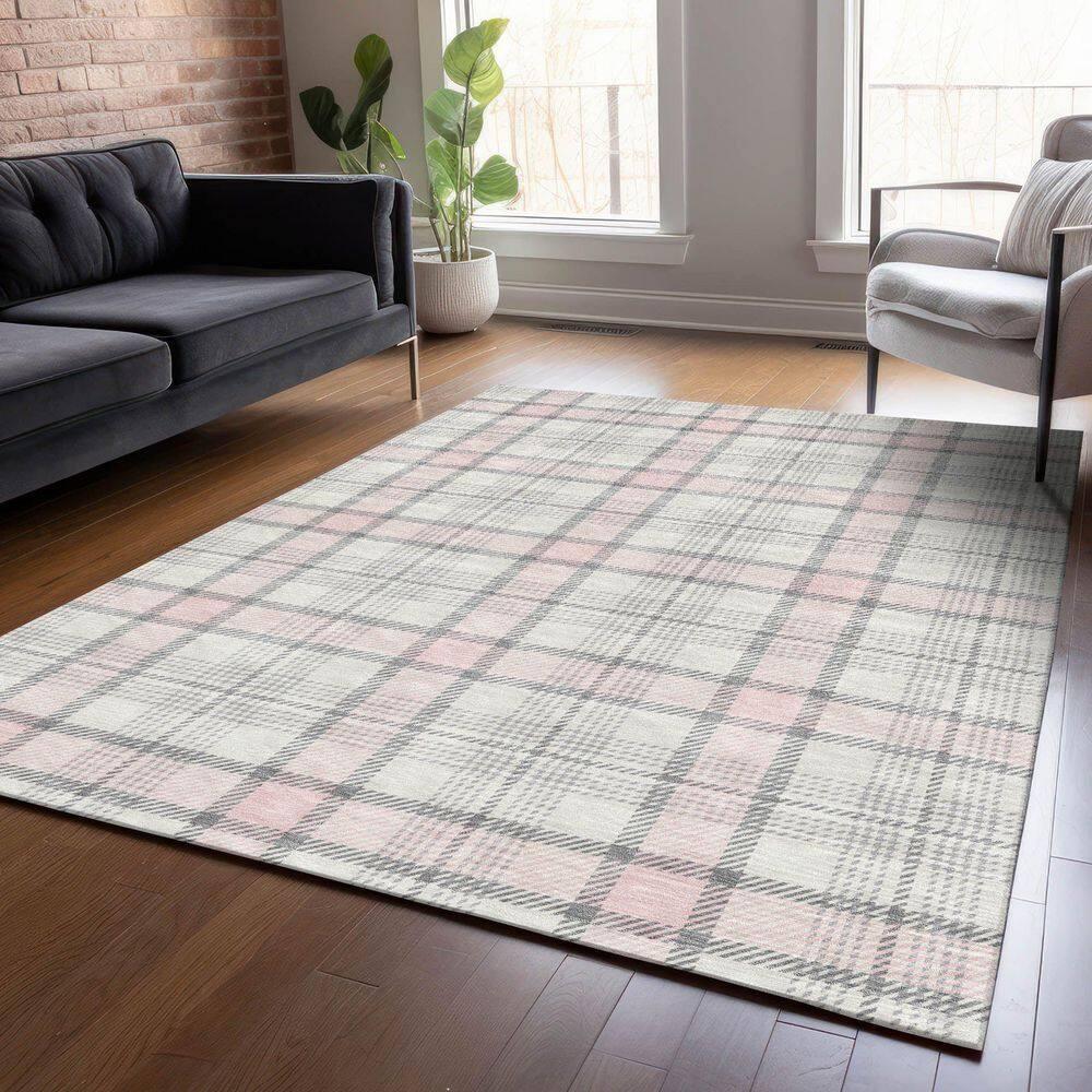 Machine Washable Indoor/Outdoor Chayden ACN1052 Pink Rug