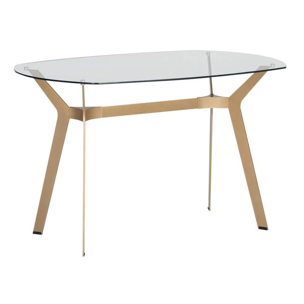 Fleischmanns Oval Glass Top Metal Base Writing Desk