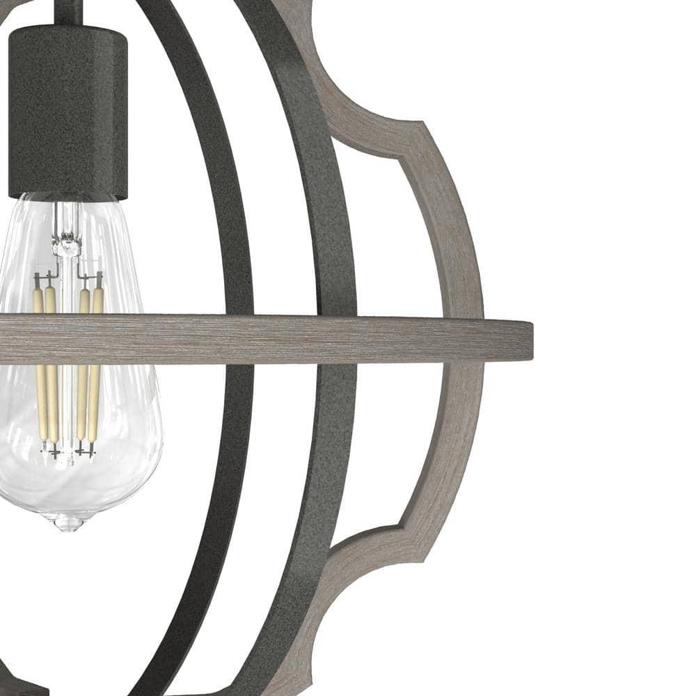 Hunter - Stone Creek 1-light Noble Bronze, Medium Size Pendant Light, Dimmable, Rustic Style, Sphere Shaped, for Bedrooms, Kitchens, Dining, Living Rooms - 19222