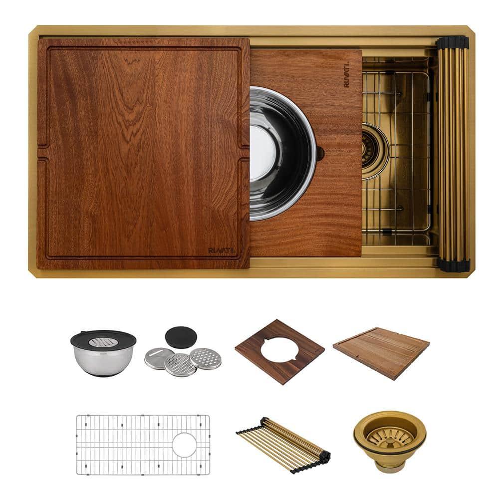 Ruvati 20 x 14 inch Semi-Recessed Drop-in Topmount Rectangular Bathroom Sink