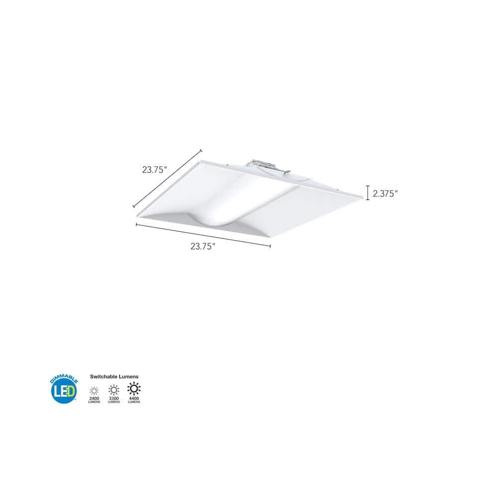 Lithonia Lighting LED Recessed Troffer,2 ft x2 ft Size,45W STAKS 2X2 ALO3 SWW7