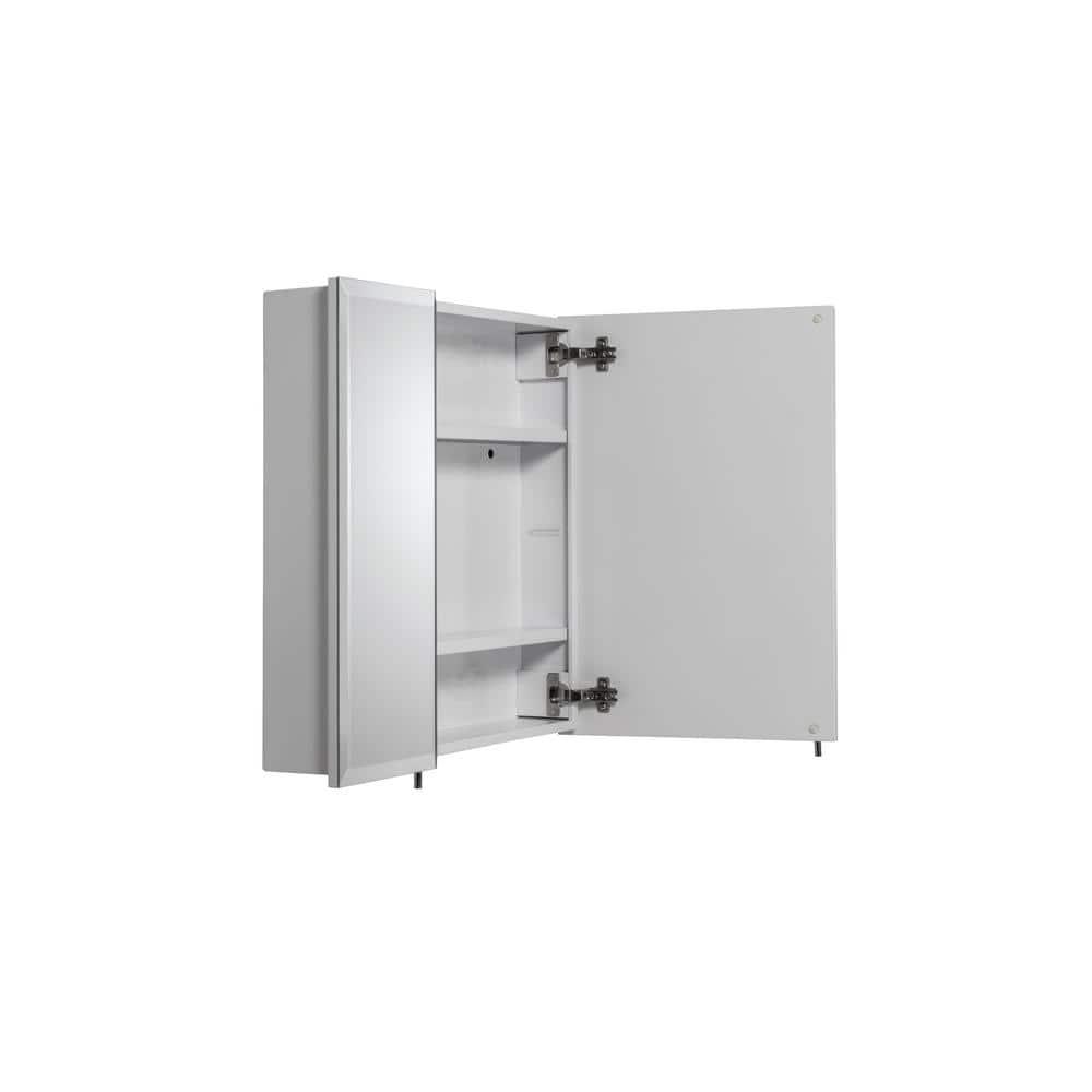 Croydex Wellington Double Door Aluminium Bathroom Medicine Cabinet in White (24x24in)