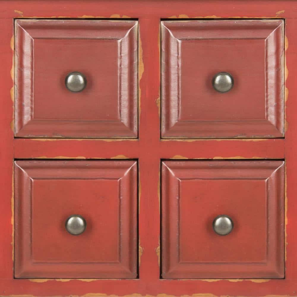 Charlotte Sideboard - Egyptian Red/Oak Top - Safavieh.