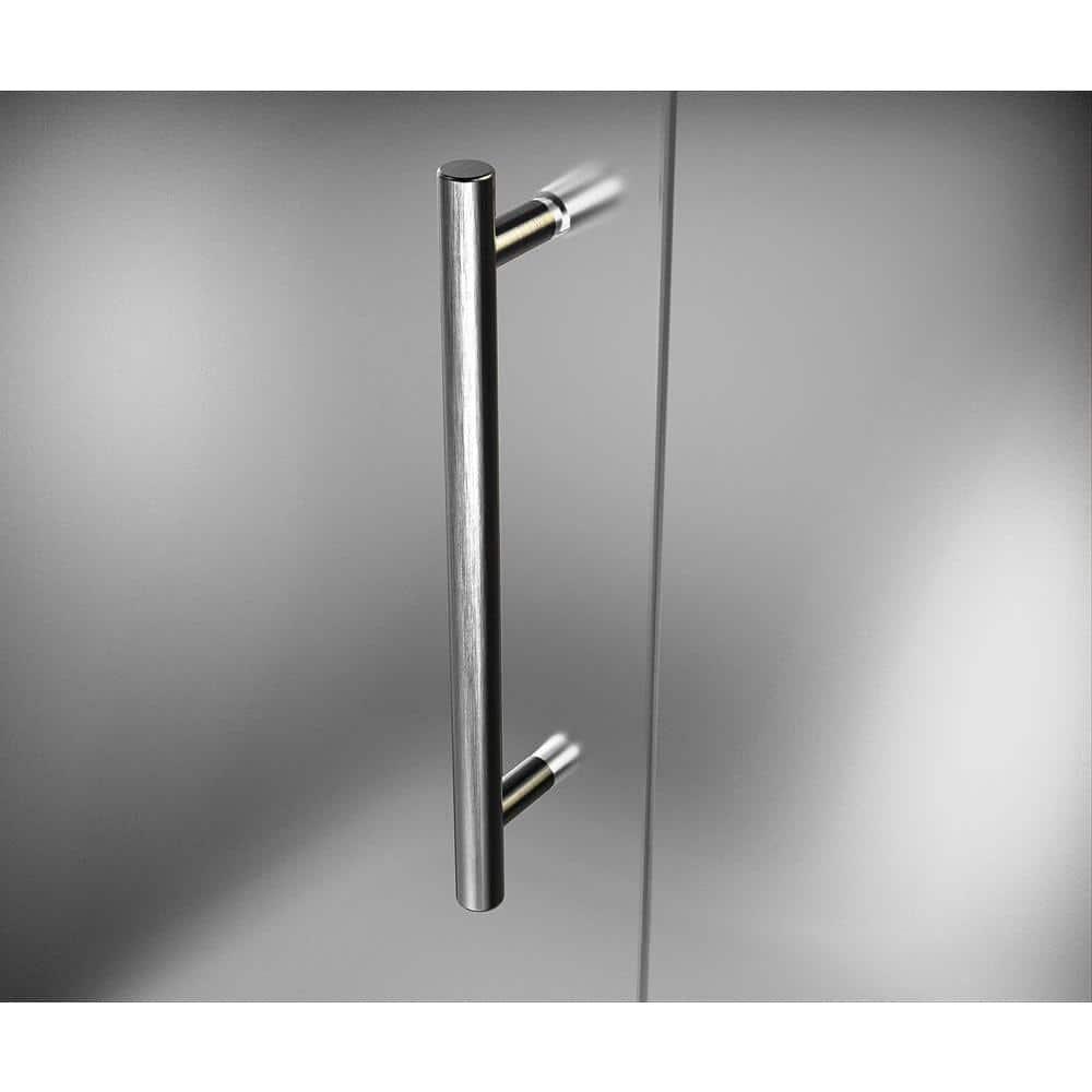 Nautis 72" H Hinged Frameless Shower Door