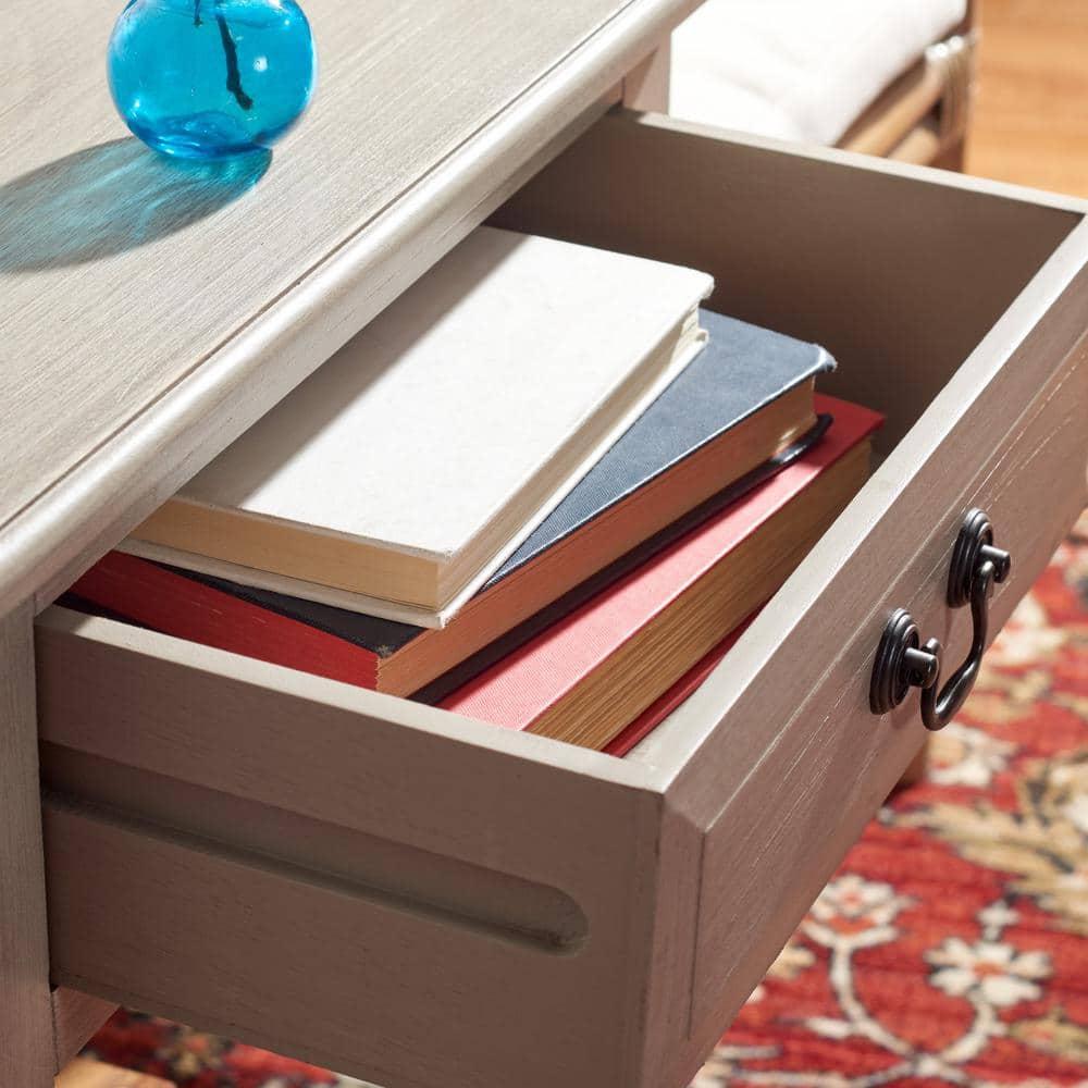 Whitney 1 Drawer Accent Table - Greige - Safavieh.