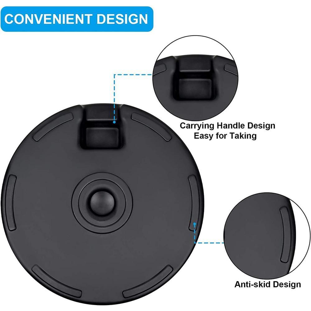 Simple Deluxe 20 in. Heavy Duty Round Patio Umbrella Base in Black with Steel Holder for Outdoor, Lawn, Garden