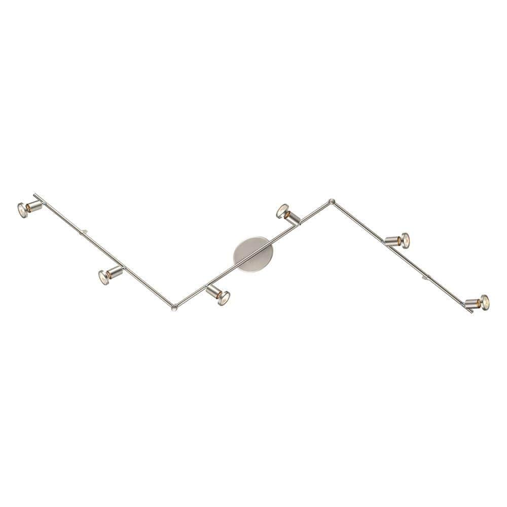 EGLO Buzz 6-Light Track Light Matte Nickel: Transitional Style, Adjustable, ETL Listed, Halogen