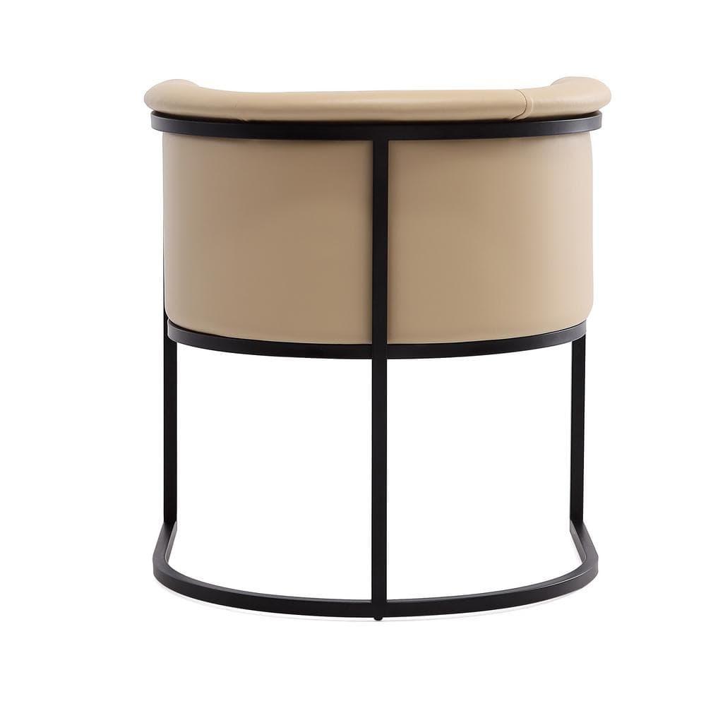 Manhattan Comfort Cosmopolitan Faux Leather Dining Chair Tan: Art-Deco, Metal Frame, No Assembly Required