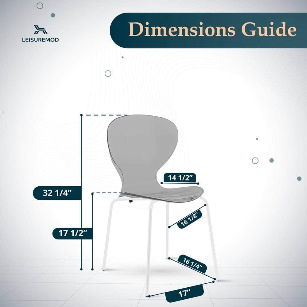 Ivy Bronx Edenfield Dining Chair with Curved Back and Waterfall Edge Seat White Powder-Coated Metal Legs