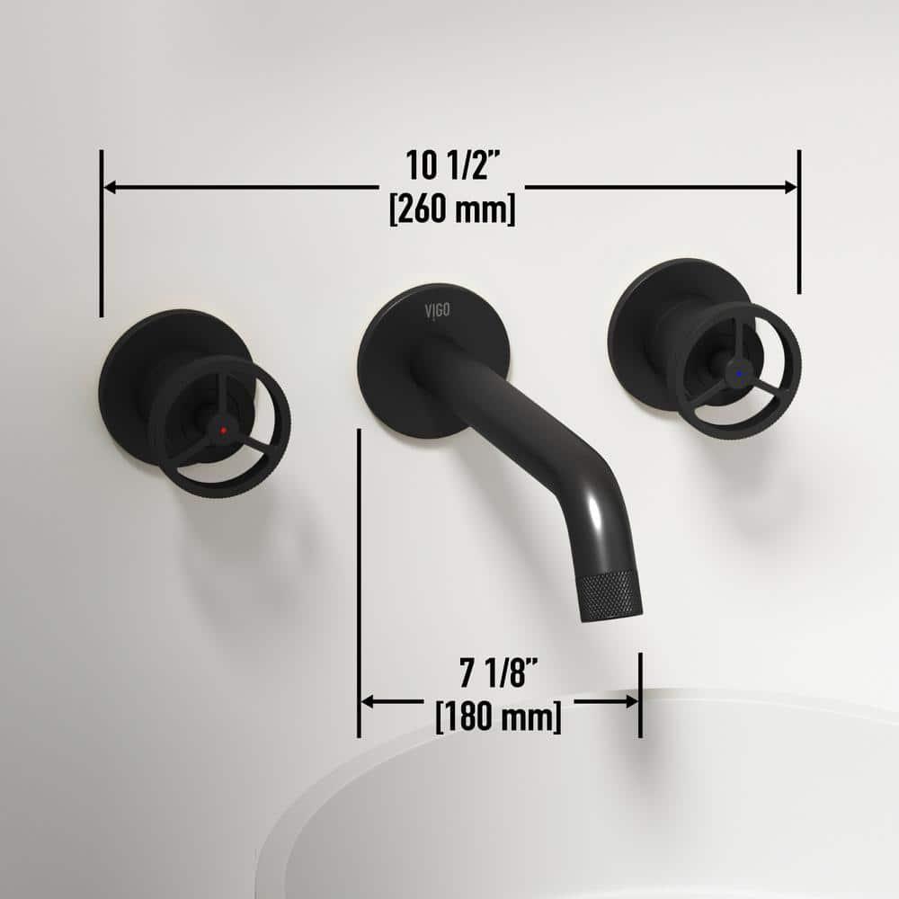 Cass 3" H Two Handle WaterSense Wall Mount Bathroom Faucet
