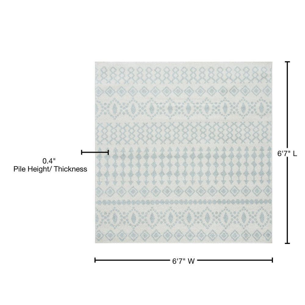 Tulum TUL240 Power Loomed Area Rug - Ivory/Light Grey - 6'7"x6'7" - Safavieh.