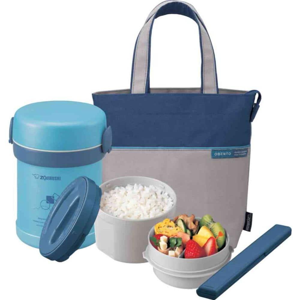 Zojirushi Ms. Bento 21oz Stainless Lunch Jar - Aqua Blue: Microwave Safe Food Storage Containers & Utensil Set