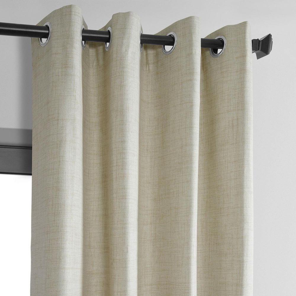 HPD Half Price Drapes Grommet Blackout Curtains for Bedroom Thermal Cross Linen 50 X 84 (1 Panel), FLCW-CBO192-84-GR, Natural Light Beige