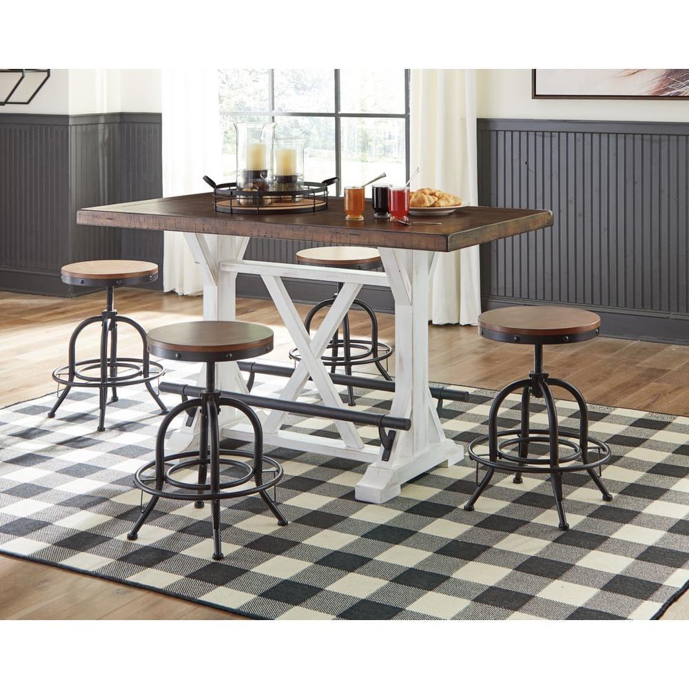 Signature Design By Ashley Casual Valebeck Counter Height Dining Table White/Brown