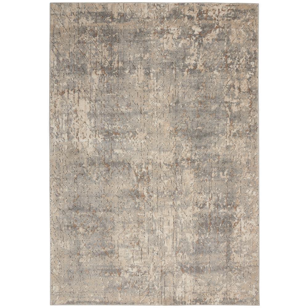 Nourison Concerto Abstract Contemporary Area Rug Beige Grey 5'3" x 7'3"