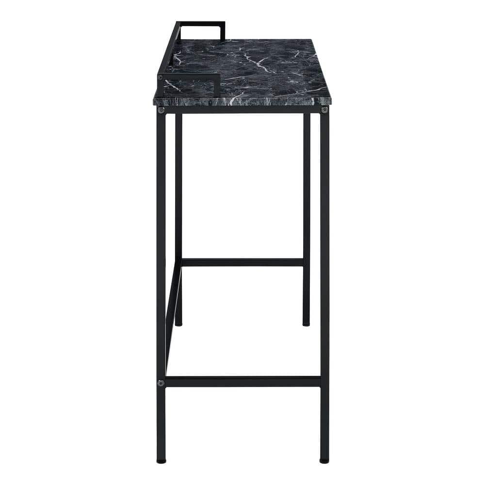 Brighton Console Table in Black Marble Engineered Wood Top and Black Frame