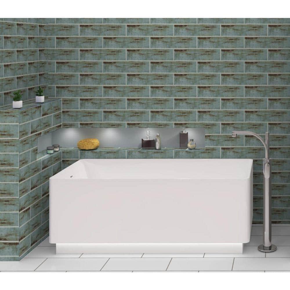 Andova Serenite 4-in. x 16-in. Subway Vintage Look Glazed Porcelain Vintage Wall Tile