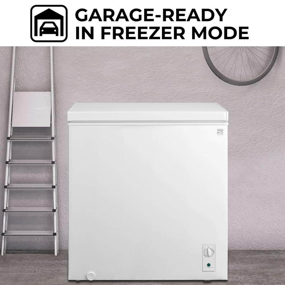 Compact White Convertible Refrigerator/Freezer with Stay-Open Lid