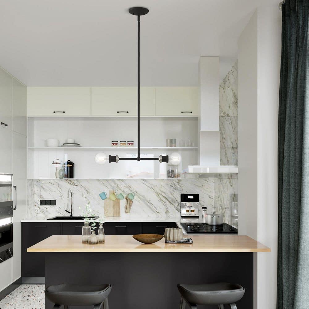 Livex Lighting Lansdale 2 - Light Chandelier in Black/Brushed Nickel