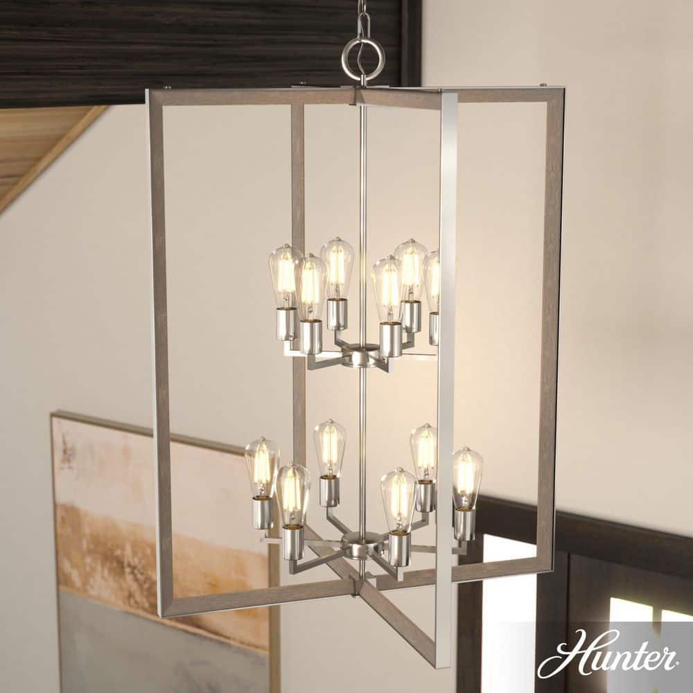 Woodburn 12 Light 30.5 Inch Foyer Pendant Ceiling Light Fixture