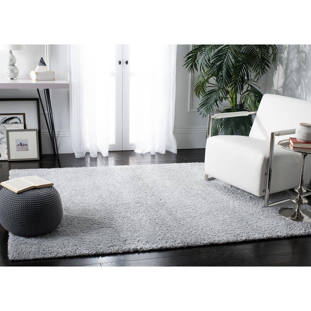 August Shag 900 AUG900 Power Loomed Indoor Accent Rug - Silver - 3'x3' - Safavieh