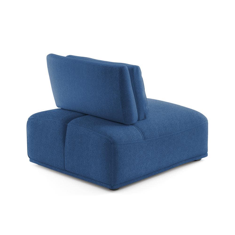 HOMES: Inside + Out Povoa Modern Modular Armless Chair Chenille with Extendable Backrest Blue