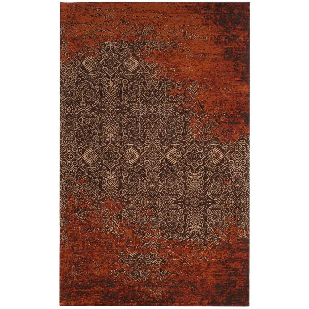 SAFAVIEH Classic Vintage Adelaide Abstract Area Rug, Rust/Brown, 5' x 8'