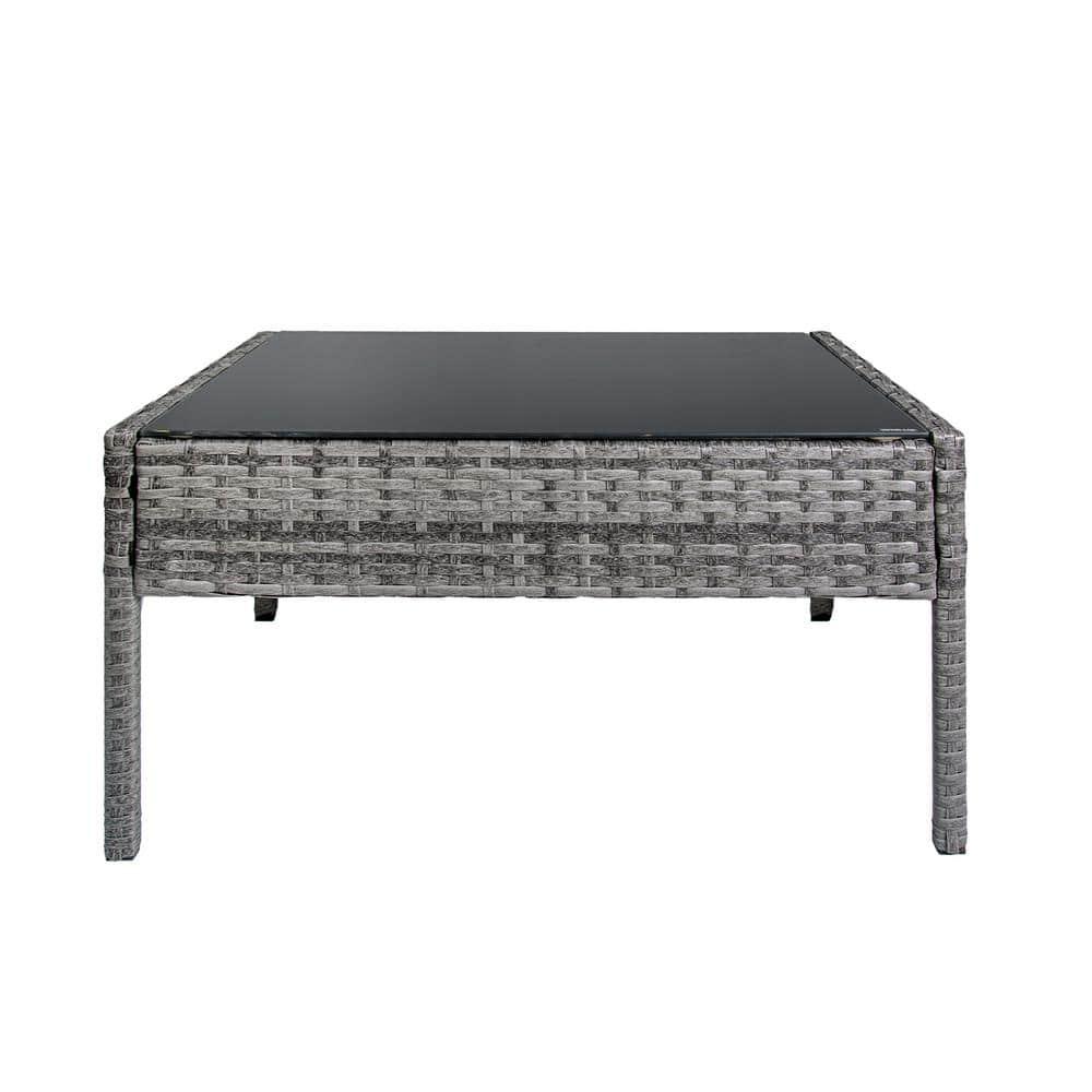 Morada 4-Piece Woven Rattan Wicker Sofa Set, Navy