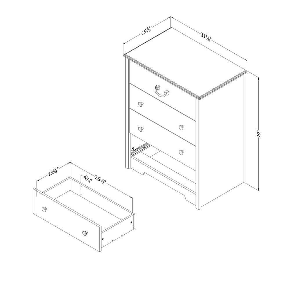South Shore Aviron 4-Drawer Kids' Chest Blueberry