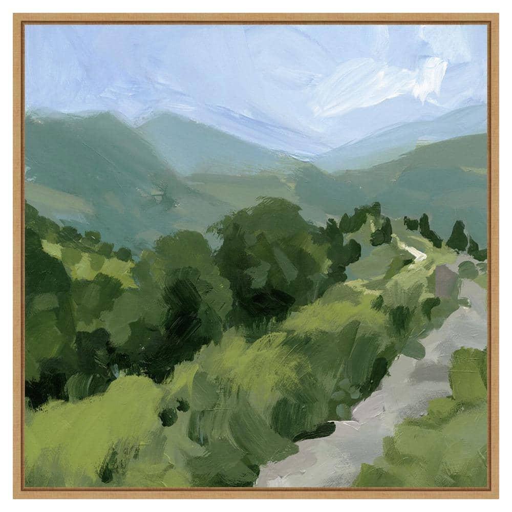 Amanti Art 30"x30" Tree Lined Path I by Victoria Barnes Framed Canvas Wall Art Print