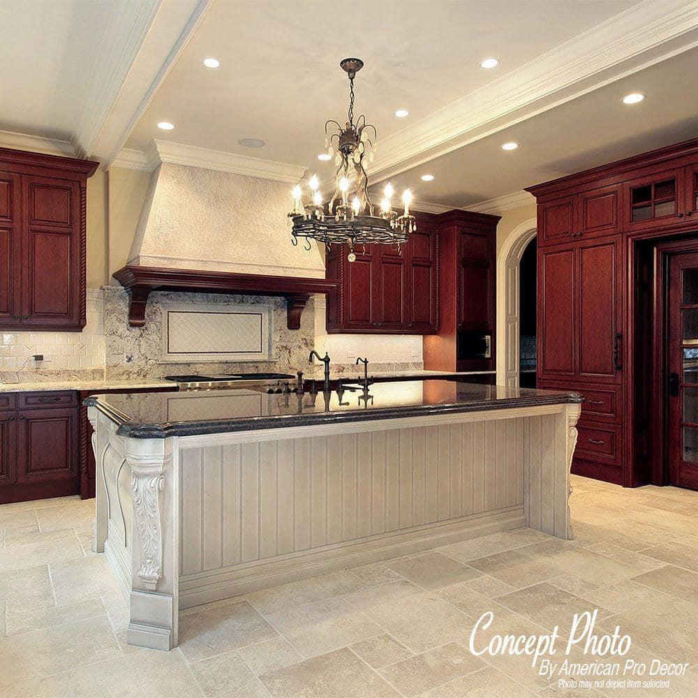 Architectural Products by Outwater L.L.C. 7-1/8 in x 2-3/4 in x 1-3/8 in Unfinished Hand Carved Solid Acanthus Leaf Wood Corbel