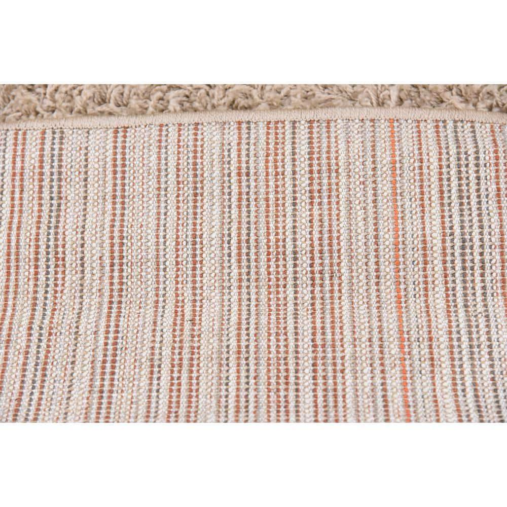 Unique Loom 4' 1 x 6' 1 Solid Shag Taupe Area Rug