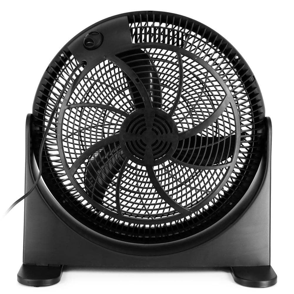 16-Inch Black Three Speed Adjustable Angle Floor Fan