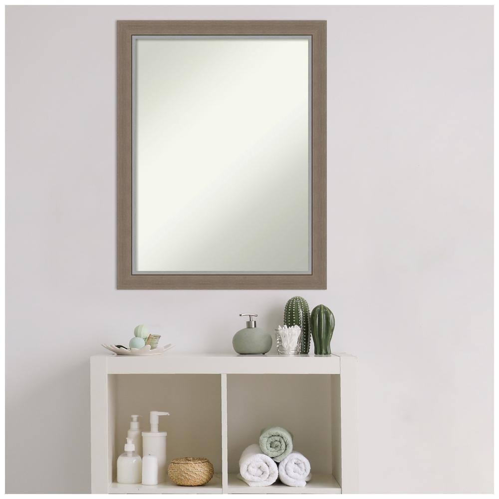 21"x27" Eva Narrow Wall Mirror for Bathroom, Modern Style - Amanti Art: Includes Mounting Hardware